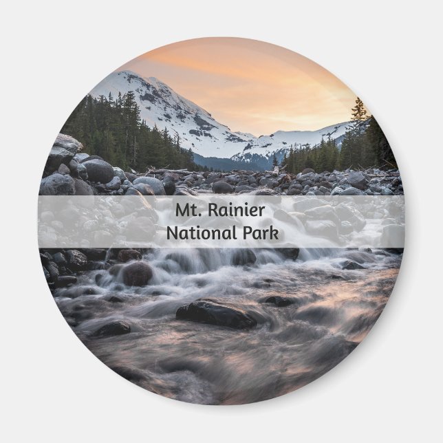 Mt. Rainier National Park Souvenir Magnet (Framsidan)