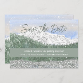 Mt Rainier National Park Wedding Save the Date Spara Datumet