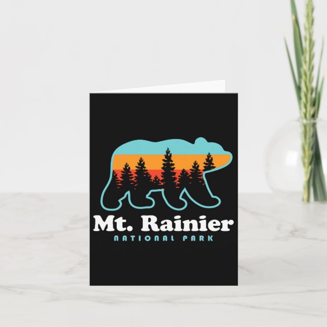 Mt Rainier nationalpark Hikes Washington Bear Kort (Framsida)