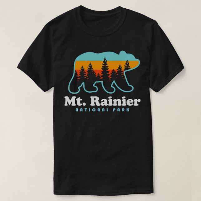Mt Rainier nationalpark Hikes Washington Bear T Shirt (Design framsida)