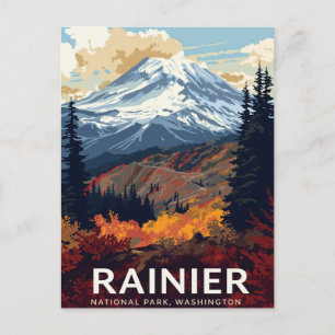 Mt Rainier Nationalpark höstfärger Vykort