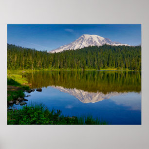 Mt. Rainier och Reflection Lake Poster