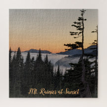 Mt. Rainier vid solnedgång