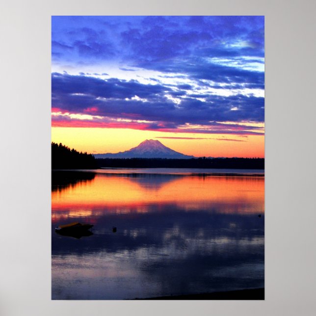 Mt Rainier vid Sunrise Poster (Framsidan)