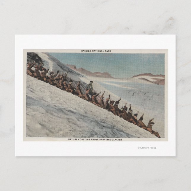 Mt. Rainier, WA - People's Line som ringer in Vykort (Framsida)