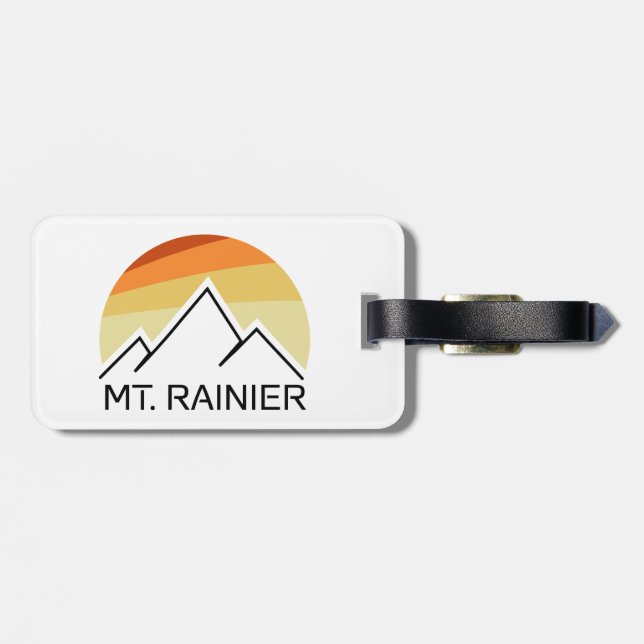 Mt. Rainier Washington Retro Bagagebricka (Baksida Vågrät)