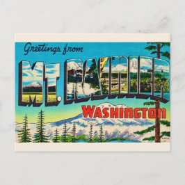 Mt Rainier Washington Retro Postkort Vykort