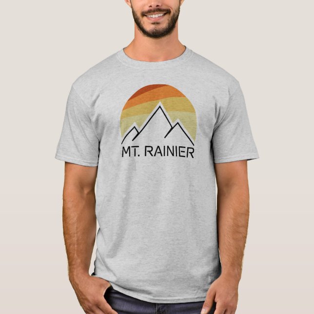 Mt. Rainier Washington Retro T Shirt (Framsida)