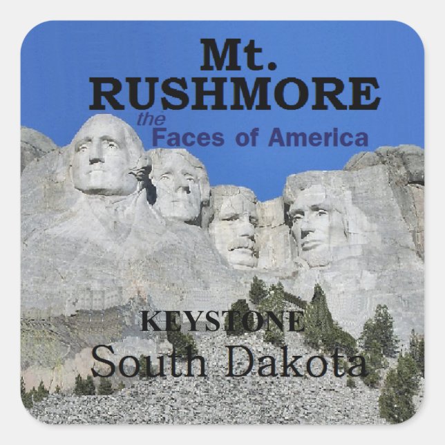 Mt. Rushmore Fyrkantigt Klistermärke (Framsida)