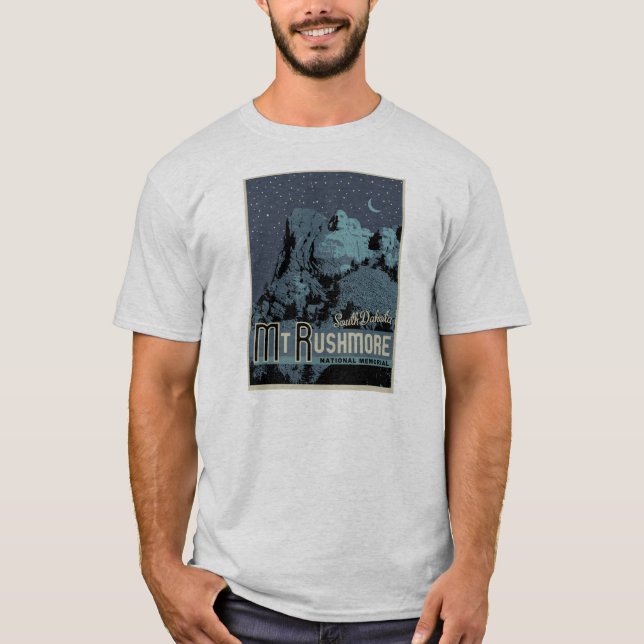Mt Rushmore på nattutslagsplatsskjortan T-shirt (Framsida)