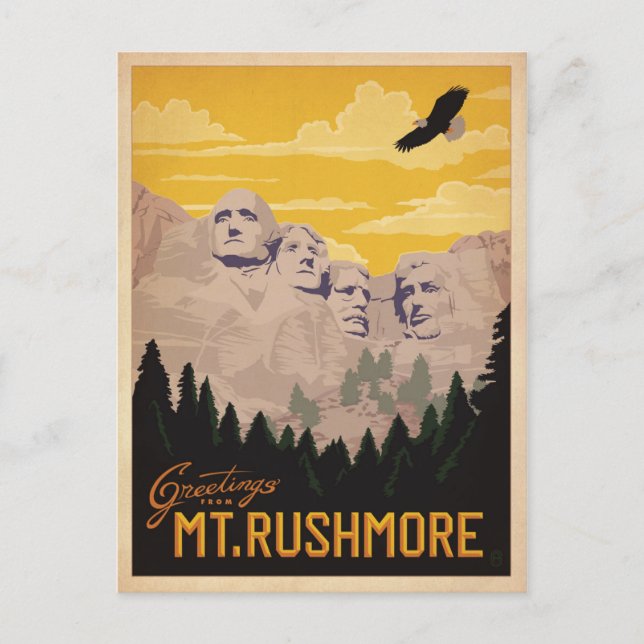 Mt. Rushmore, South Dakota Vykort (Framsida)