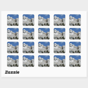 Mt. Rushmore Square Sticker Fyrkantigt Klistermärke