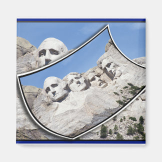 MT Rushmore - Steniskt vykort - böjt Magnet