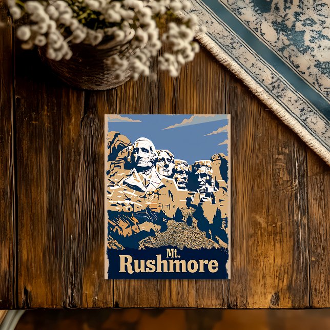 Mt. Rushmore Travel Poster Vykort (Skapare uppladdad)
