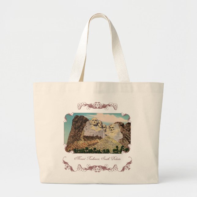 Mt. Rushmore Victorian Tote Bag Jumbo Tygkasse (Framsidan)