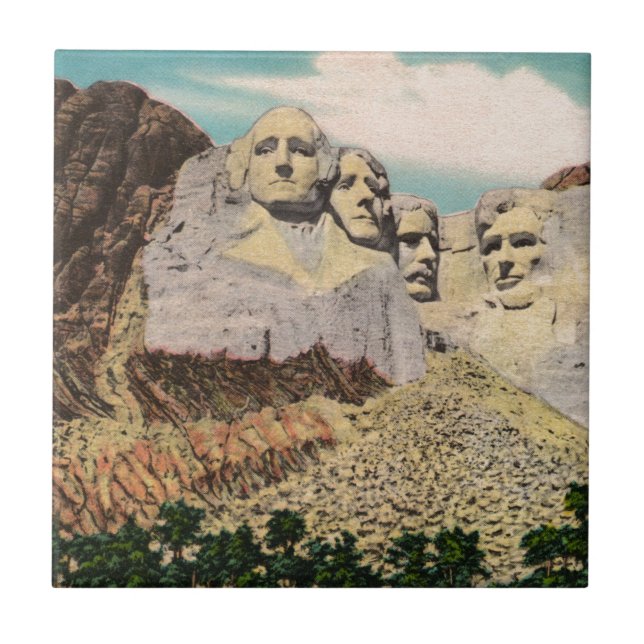 Mt. Rushmore Vintage Kakelplatta (Framsidan)