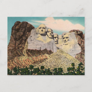 Mt. Rushmore Vintage Postcard Vykort