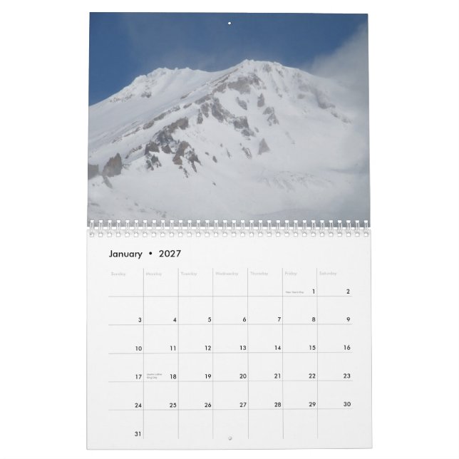 Mt. Shasta 2011Calendar Kalender (Jan 2027)