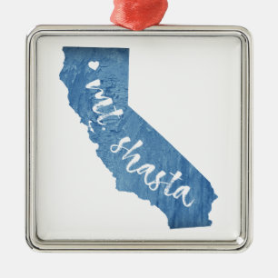 Mt. Shasta California Wood Grain Julgransprydnad Metall