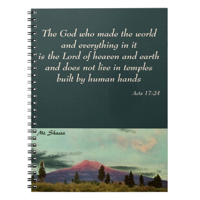 Mt. Shasta Christian Notebook Anteckningsbok (Framsidan)
