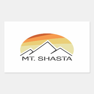 Mt. Shasta Retro Rektangulärt Klistermärke
