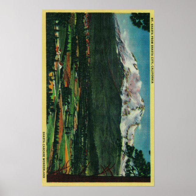 Mt. Shasta View från Shasta CityShasta, CA Poster (Framsidan)