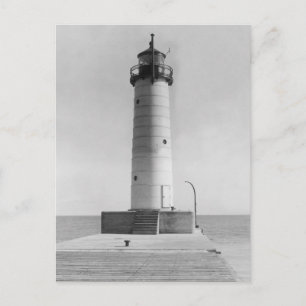 Mt. Sheboygan Pier Lighthouse, Wisconsin, 1915 Vykort