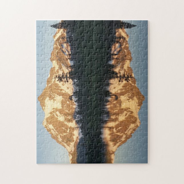 Mt. Shusksan Sunset at Picture Lake Jigsaw Puzzle Pussel (Vertikal)