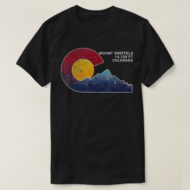 Mt Sneffels Colorado Flagga Inspired T Shirt (Design framsida)