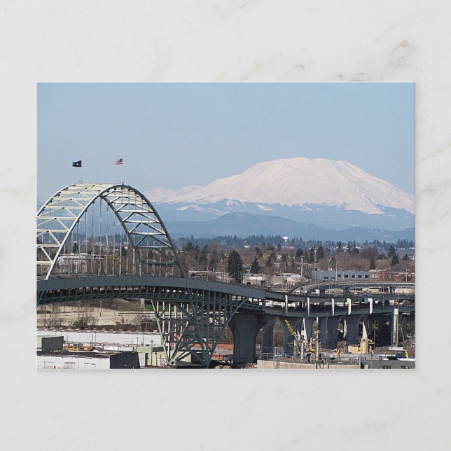Mt St Helens & Fremont Bridge Postcards Vykort (Framsida)