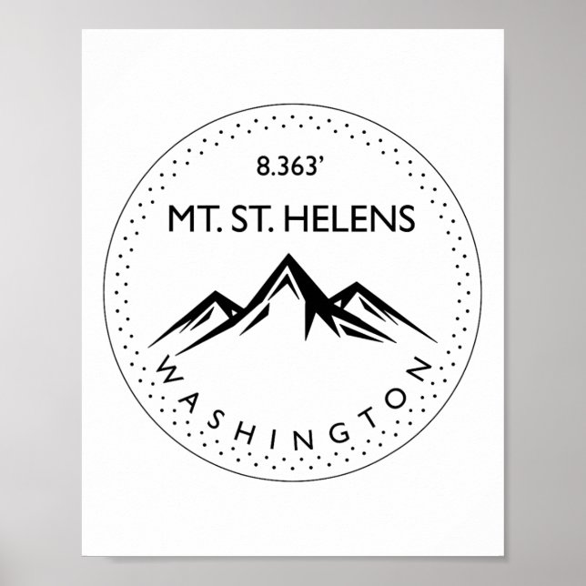 Mt. St. Helens Washington Mountain Climbing Hiking Poster (Framsidan)