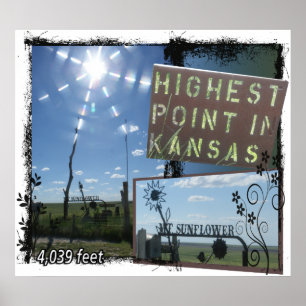 MT SUNFLOWER - HÖGSTA POSTKANSAS-POSTER POSTER