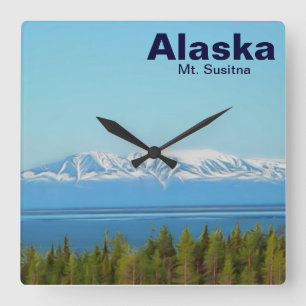 Mt. Susitna Fyrkantig Klocka