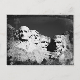 Mt&t Rushmore B&W Vykort