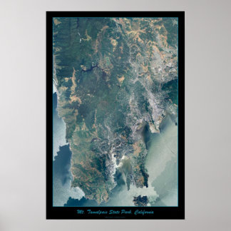 Mt. Tamalpais, Marin County CA satellittryck Poster