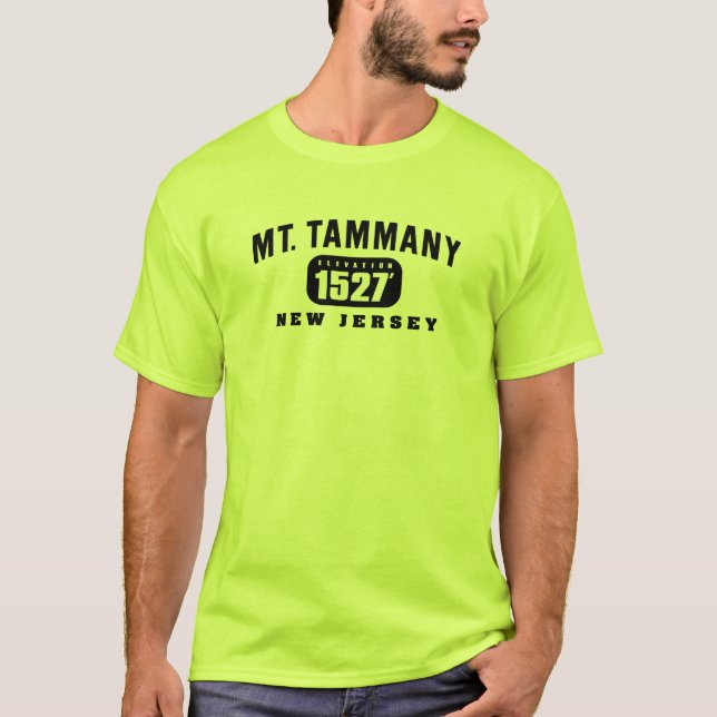 Mt. Tammany - säkerhetsgrönt T Shirt (Framsida)