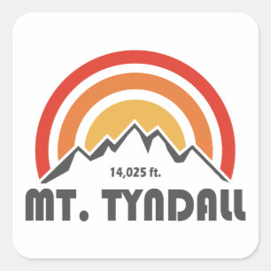 Mt. Tyndall California Fyrkantigt Klistermärke