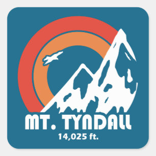 Mt. Tyndall California Sol Eagle Fyrkantigt Klistermärke