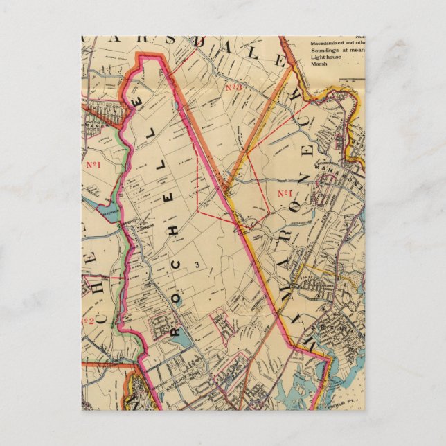 Mt Vernon, E Chester, Pelham, New Rochelle, NY Vykort (Framsida)