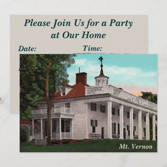 Mt. Vernon Festinladning Inbjudningar (Fram/baksida)
