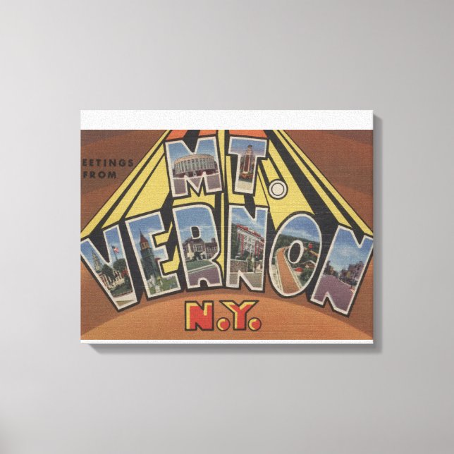 Mt. Vernon, New York - Stora Brev Scenes Canvastryck (Framsida)