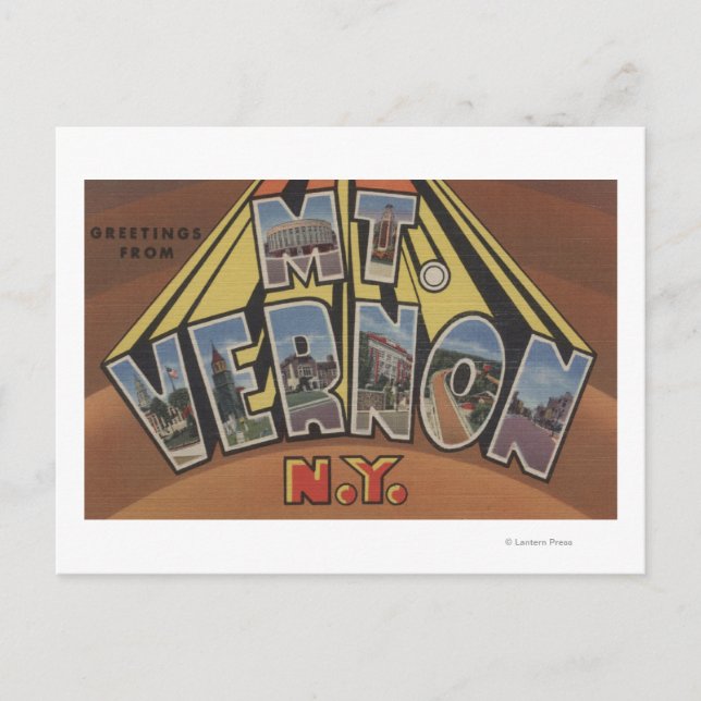 Mt. Vernon, New York - Stora Brev Scenes Vykort (Framsida)