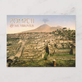 Mt. Vesuvius och ruinerna av Pompeii i Italien Vykort