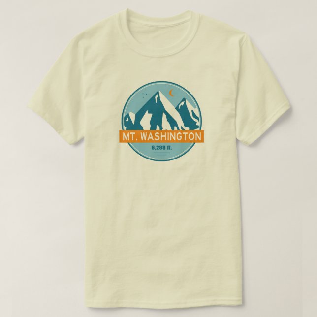 Mt. Washington New Hampshire Stars Moon T Shirt (Design framsida)