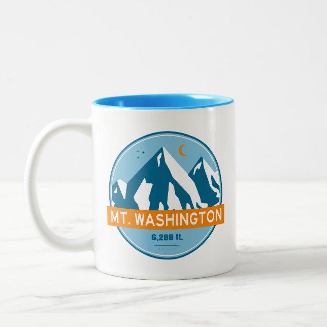 Mt. Washington New Hampshire Stjärnor Måne Två-Tonad Mugg (Vänster)