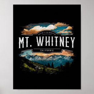 Mt. Whitney-bergen Kalifornien Vandring Utomhus V Poster