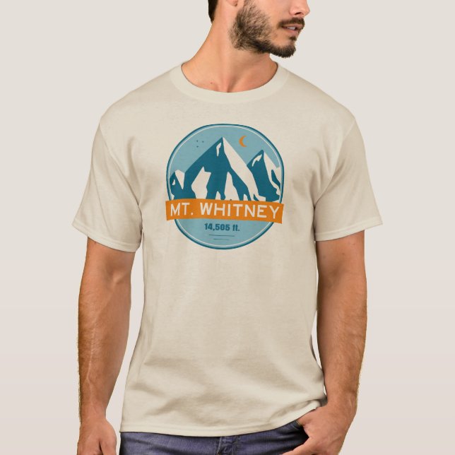 Mt. Whitney Kalifornien Stjärnor Måne T Shirt (Framsida)