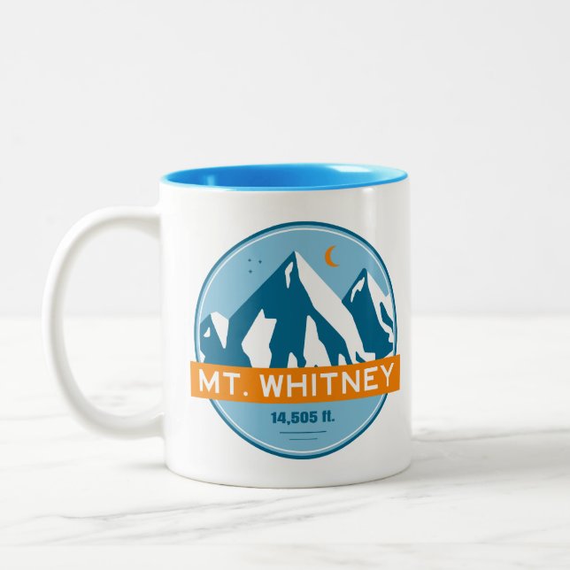 Mt. Whitney Kalifornien Stjärnor Måne Två-Tonad Mugg (Vänster)