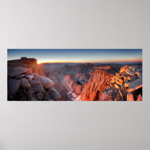 Mt Whitney och höjdpunktsoluppgång - John Muir Poster