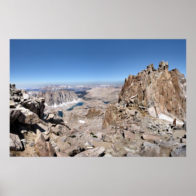 Mt Whitney Trail Vapensköld Panorama - Sierra Poster (Framsidan)